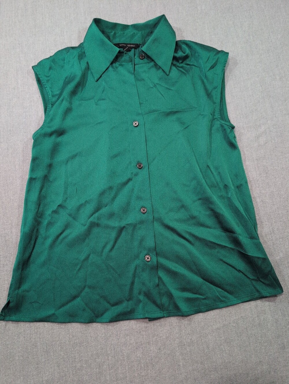 Banana Republic Green Sleeveless Button Front Blouse Size XS